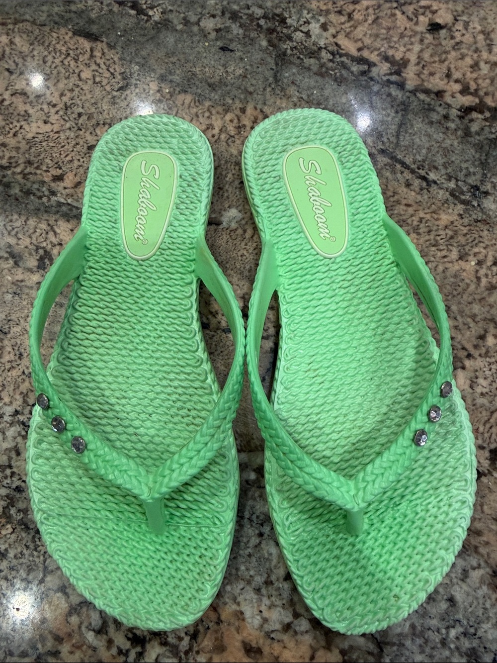 Mint Green Braided Flip Flop Sandals